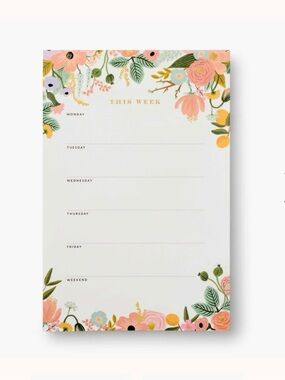 Rifle Paper Co. Garden Party Large Memo Pad - Floral Weekly Notepad